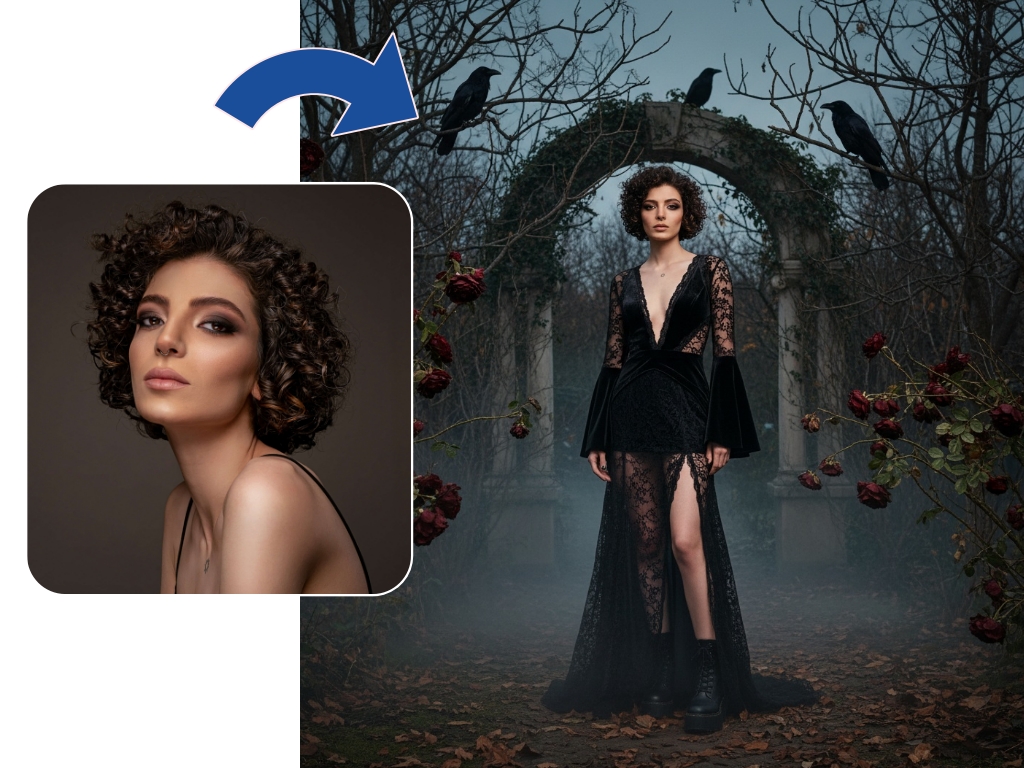 Morticia Addams Gothic Shoot