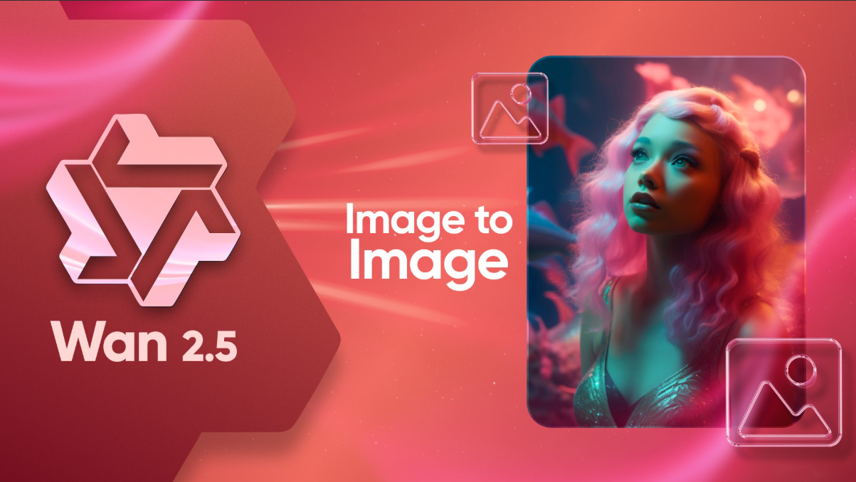 Wan 2.5 Image To Image - WAN 2.5 Image-to-Image transforms existing images into new, visually coherent variations while preserving core structure and style. It’s ideal for re-styling, upscaling, or creatively re-imagining your original input — powered by WAN’s advanced diffusion pipeline for high-fidelity results.